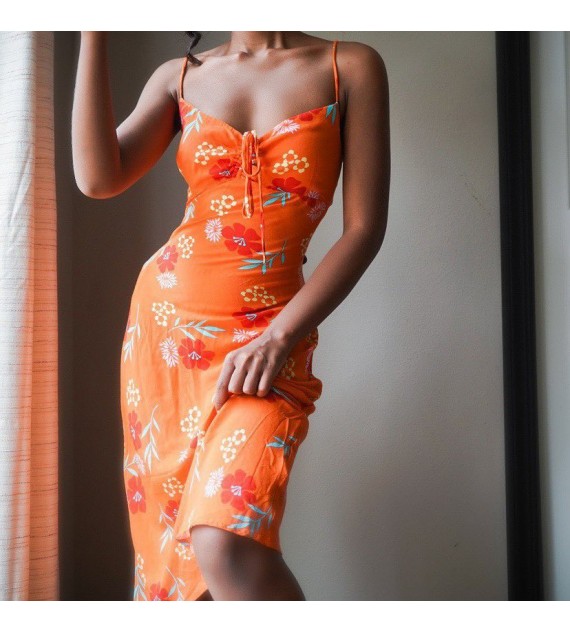 Sexy Floral Printed Lady Dress